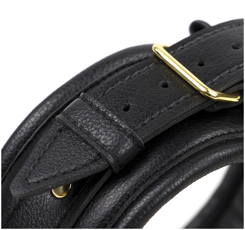 3-Piece Leather Collar, Wrist & Ankle Cuff Set
