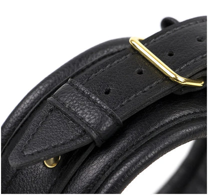 3-Piece Leather Collar, Wrist & Ankle Cuff Set