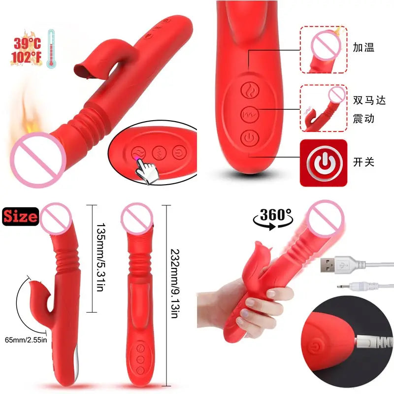 Heating Tongue Licking Clitoral Vibrator