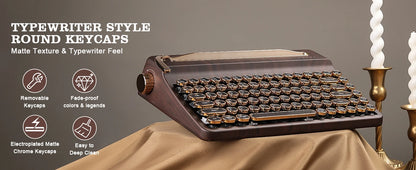 Creme Beige Premium Keyboard Golden