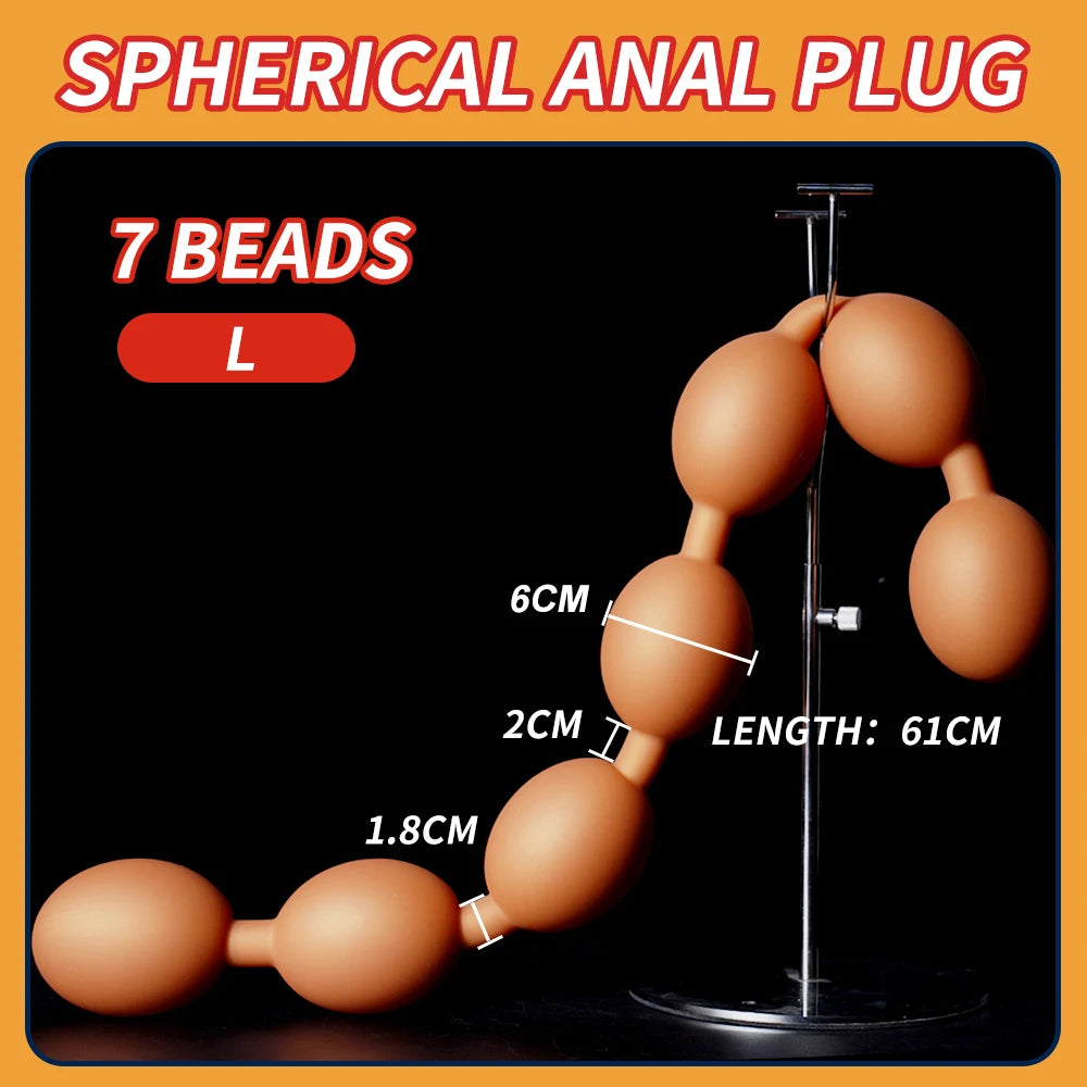 Extra-Long Soft Silicone Beaded Plug