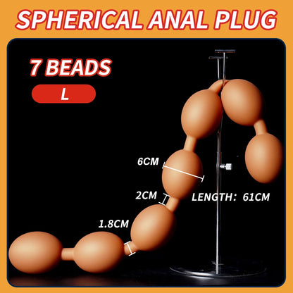 Extra-Long Soft Silicone Beaded Plug