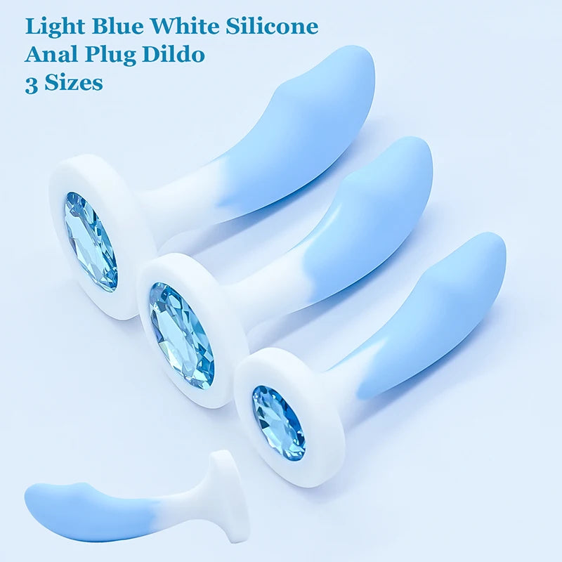 Crystal Jewel Silicone Anal Plug — 5 Elegant Colours