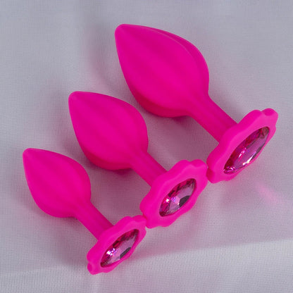 Silicone Anal Plug Plum Blossom Shaped Butt Plug Crystal Base Sex Toys For Woman Men Adult Games Anal Toys Unisex Adult Toys