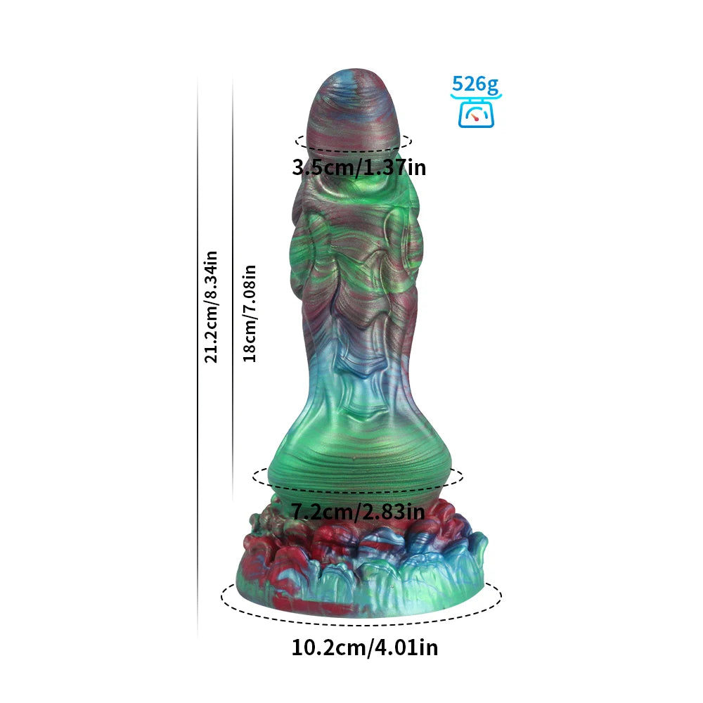 Silicone Suction Cup Massager Dildo — 3 Sizes