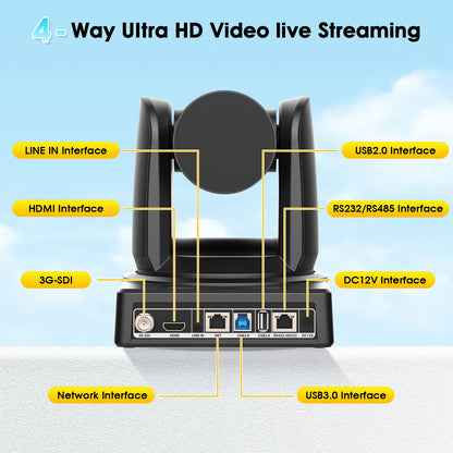 4K PTZ Camera with HDMI/SDI & POE