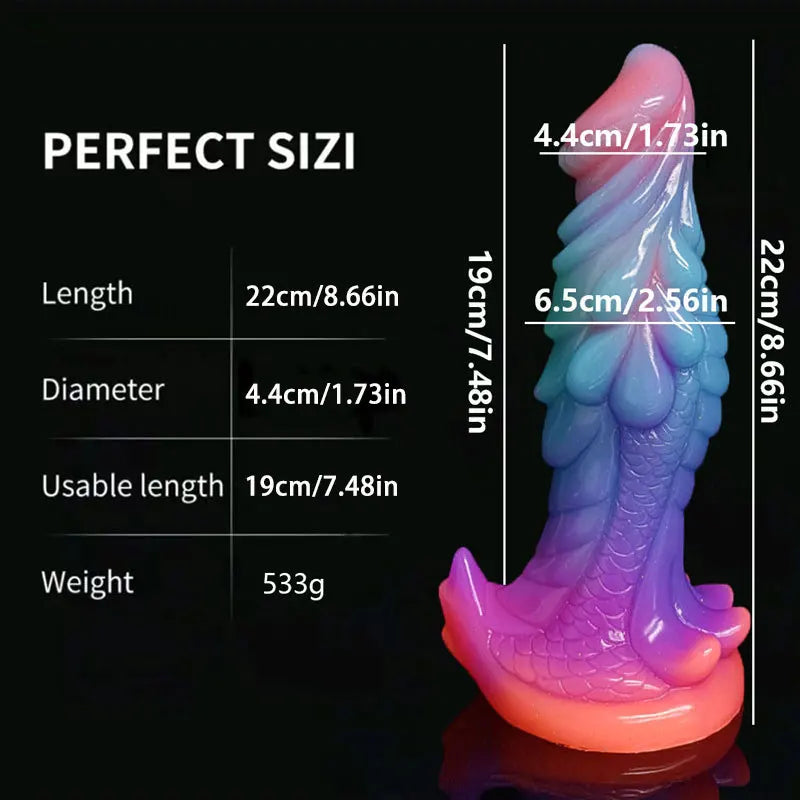 Luminous Monster Dildo — 22cm Glow Liquid Silicone