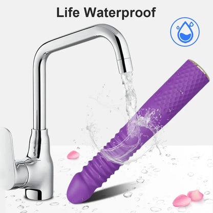 Thrusting Dildo Vibrator with Bracket Stand