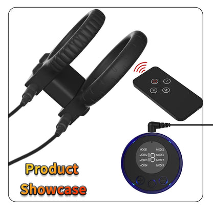 Electric Shock Male Penis Lock Cock Ring Erection Delay Ejaculation Electro Shock Penis Ring Reusable Ball Stretcher Sex Toys