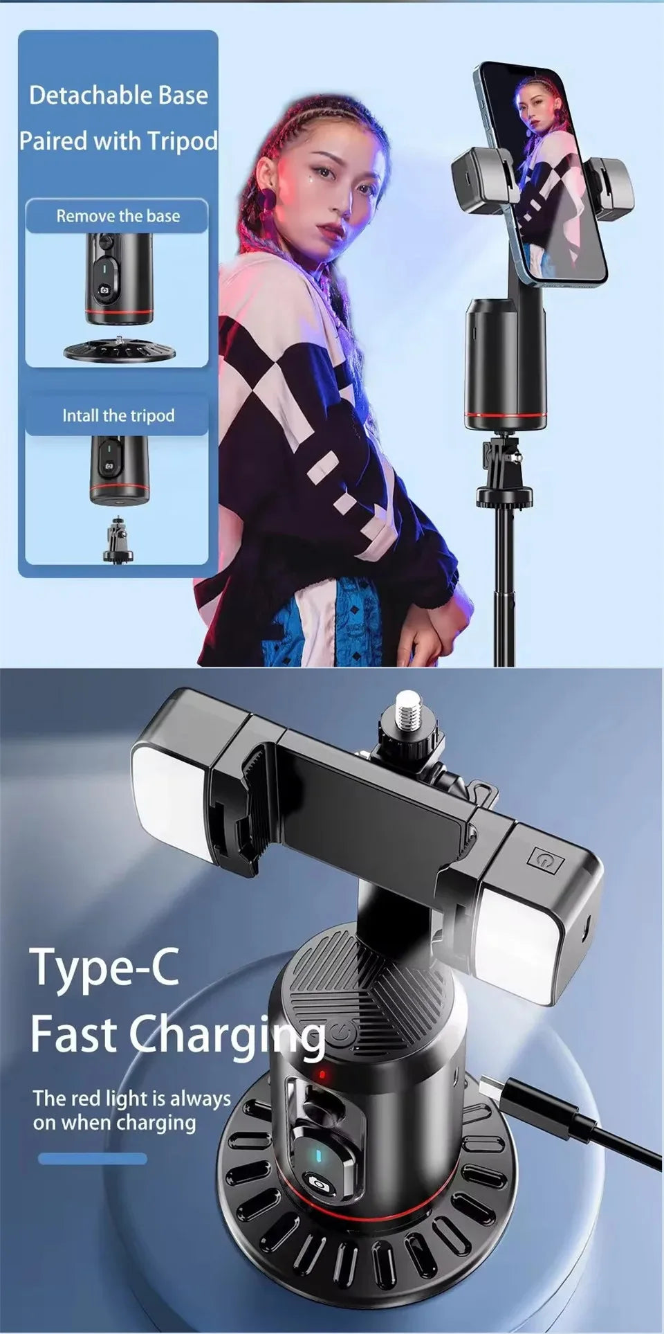 Ai Double LED Lights Face Tracking Gimbal