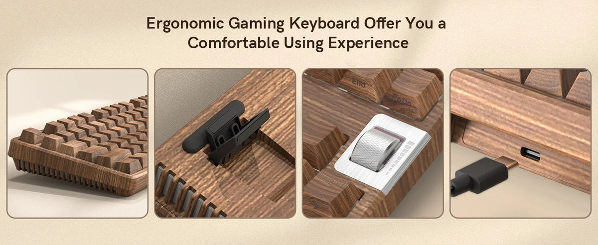 Wood Grain Mechanical Keyboard