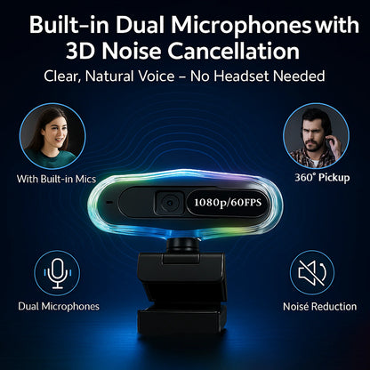 4k LED Light Autofocus Webcam