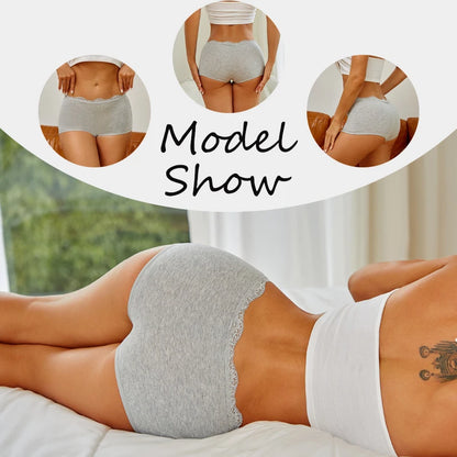 6Pcs/Set Women's Panties Sexy Lace Cotton Boyshorts Seamless Solid Color Comfortable Breathable Underwear Female Sports Boxers