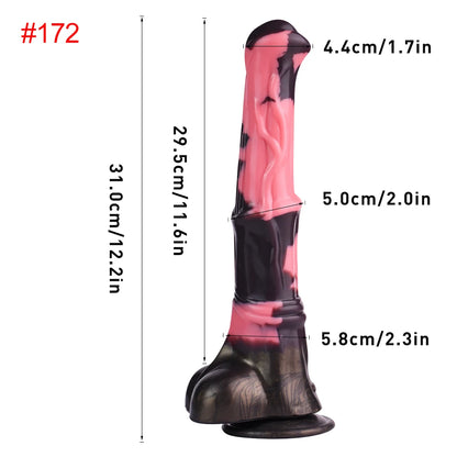 Silicone Fantasy Knot Horse Dildo — 5 Sizes M to XXL
