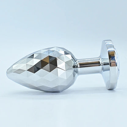 Silvery Stainless Steel Diamond Surface Anal Plug Dildo Crystal Base Butt Plug Analplug Sex Toys For Woman Adult Toys Anal Toys
