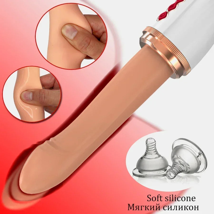 Telescopic Rotary Vibrator with Suction Cup