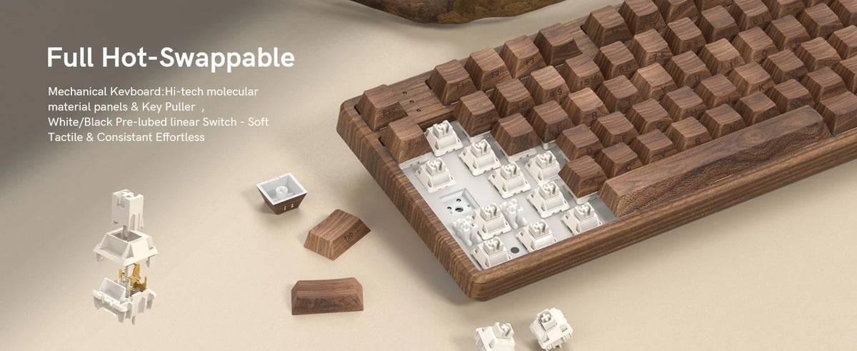 Wood Grain Mechanical Keyboard