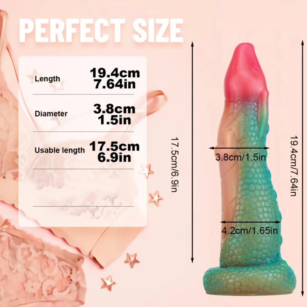 Monster Silicone Dildo with Suction Cup — 4 Colours