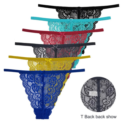 5 Pcs/lot Low Waist Lace Panties Sexy Underwear M-XL Transparent Underpants Lace Comfortable Thongs Ladies Lingerie
