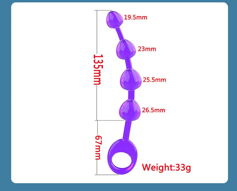 Anal Stimulator Ball Beads Butt Plug Masturbation Crystal Sex Toy for Beginners Man Women Couples Anus Masturbator  Massager