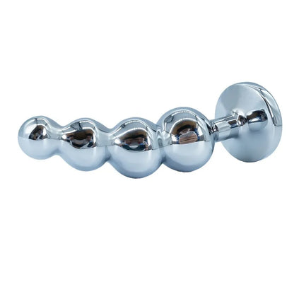 Premium Metal Anal Beads Pink Crysta