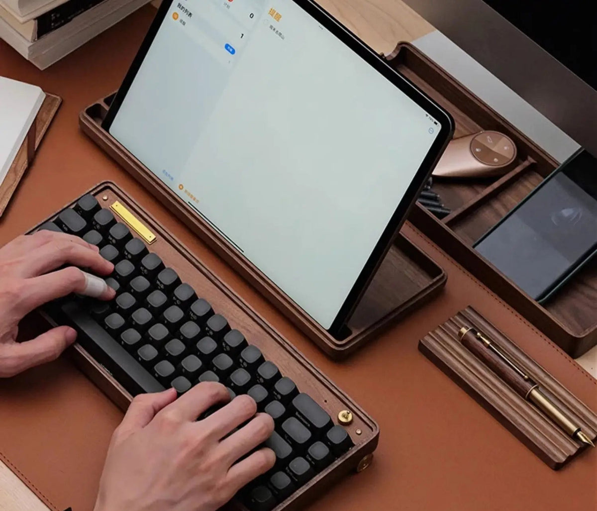 Premium Ergonomic Wood Keyboard