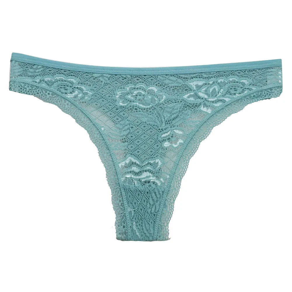 5 Pcs/Set Women's Underwear M-XL Sexy G-string Floral Transparent Female Underpants Lingerie Lace Thongs Woman Panties