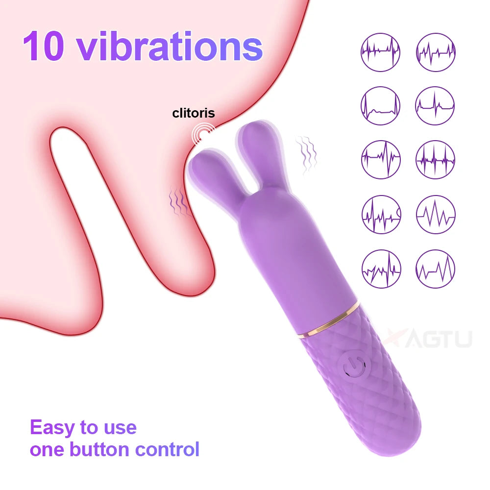 Mini Bullet Vibrator for Women Beginner G-Spot Nipple Clitoris Stimulator 8 Fast Seconds to Orgasm Female Sex Toys for Adults