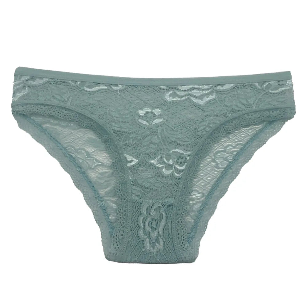 5 PCS/Set Mesh Briefs Big Size M-XL Lace Hollow Out Panties Sexy Transparent Underwear Low Rise Panties Girls Intimates Lingerie