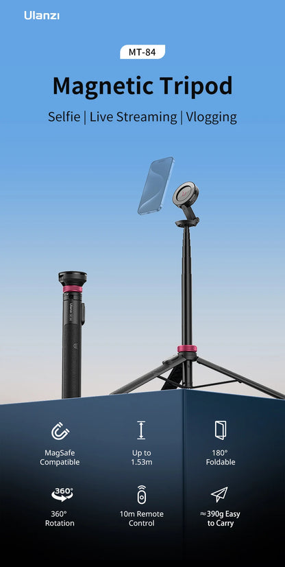 Bluetooth Remote Magnetic Phone Tripod