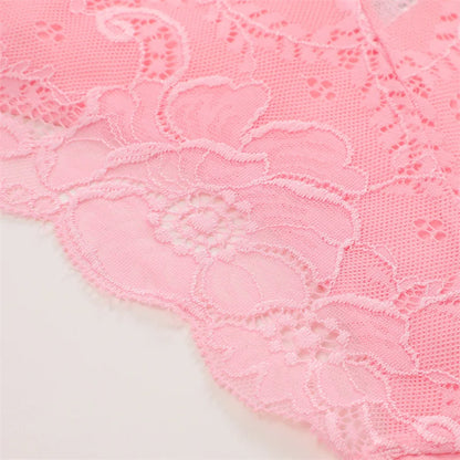 7PCS/Set Women Floral Lace Panties Sexy Low-Waist Briefs Female Hollow Out Breathable Underwear Cotton Soft Lingerie Solid Color