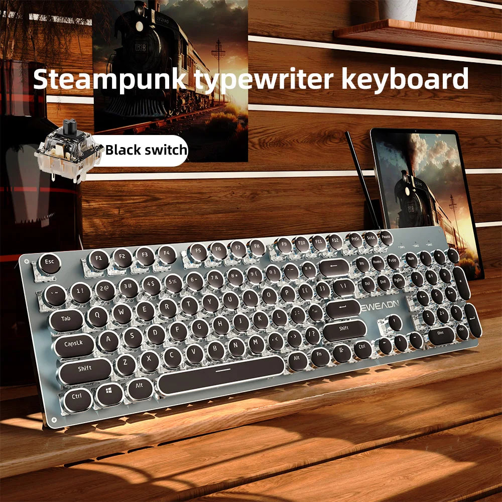 LED Backlit Typewriter Style keyboard