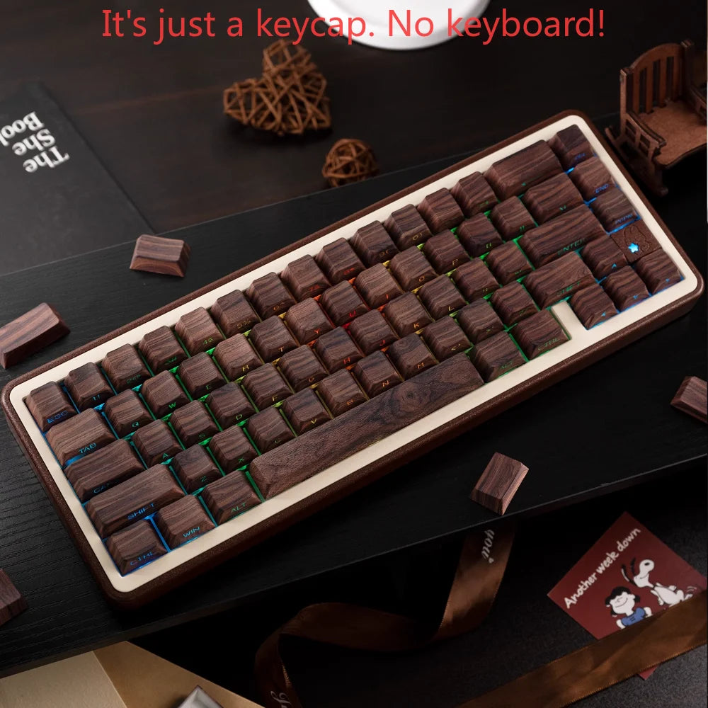 Stylish Wood Grain Mechanical Keycaps