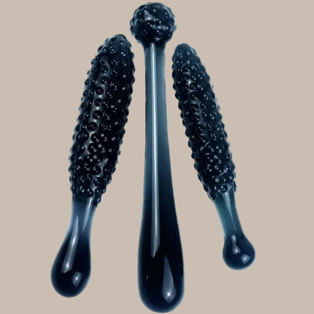 Black Crystal Glass Dildo for Men & Women