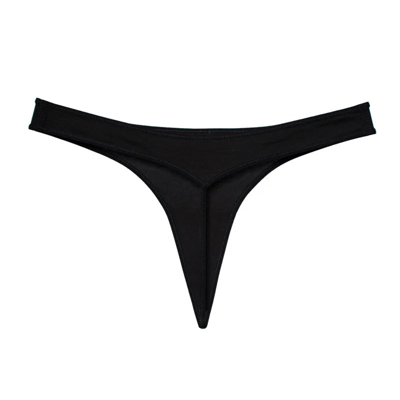 2 Pcs T-back Cotton Thong Underwear for Women Sports Ladies Seamless Panties Low Rise Solid Sexy Tanga