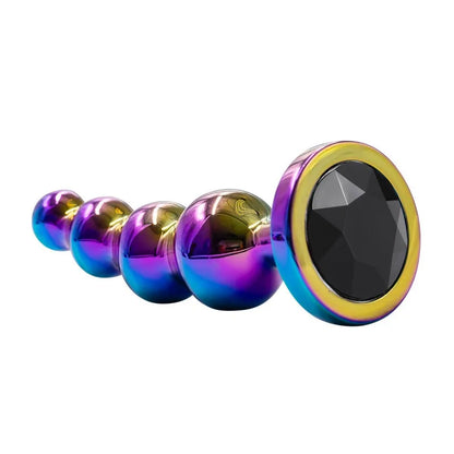 Premium Metal Anal Beads Pink Crysta
