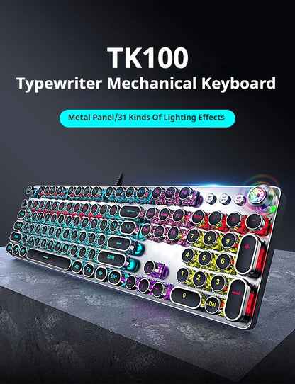 LED Backlit Typewriter Style keyboard