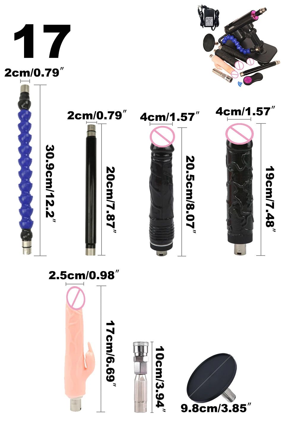 Wireless Remote Control Sex Machine Set