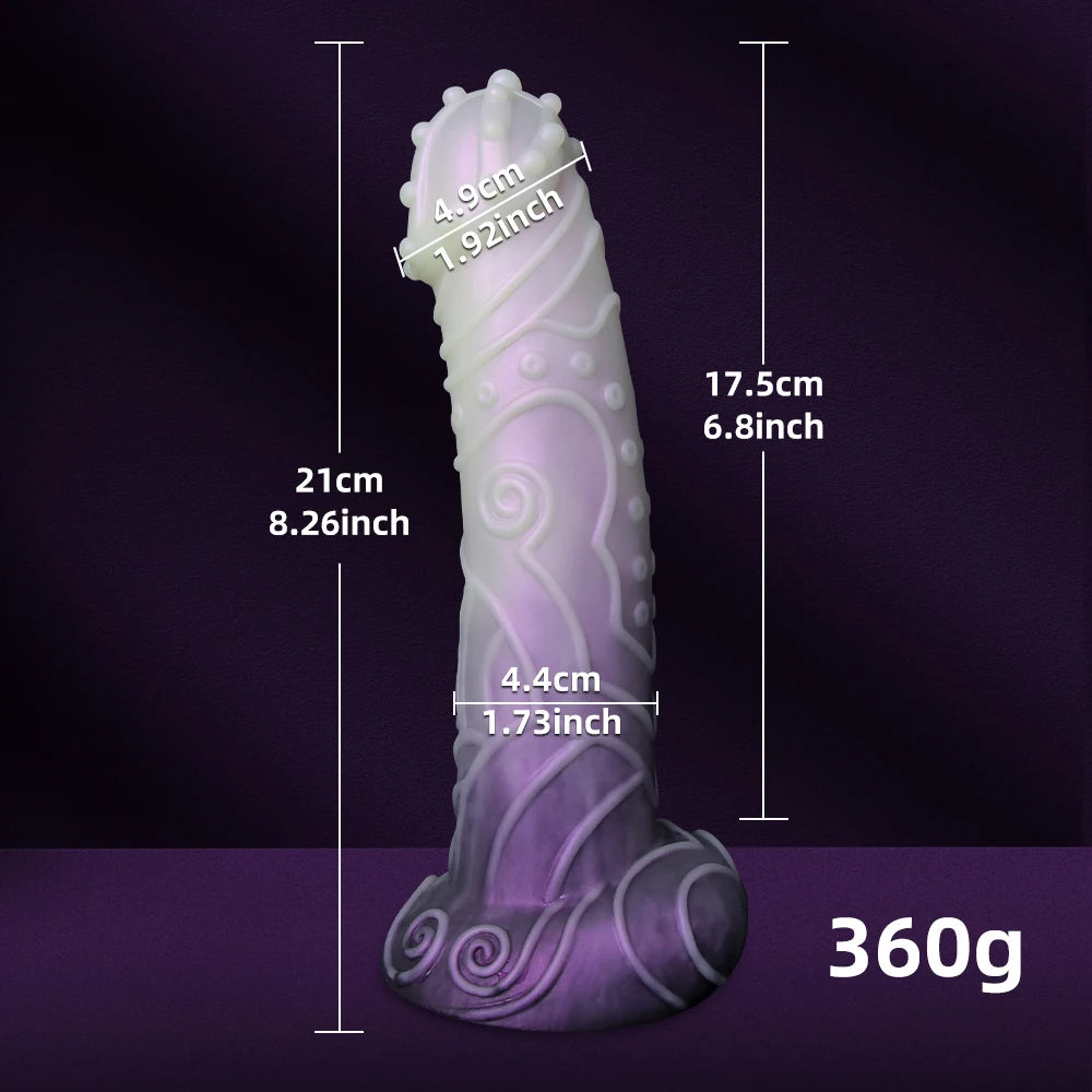 Dragon Scale Fantasy Silicone Dildo — 3 Vibrant Colours