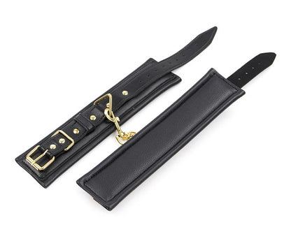 3-Piece Leather Collar, Wrist & Ankle Cuff Set