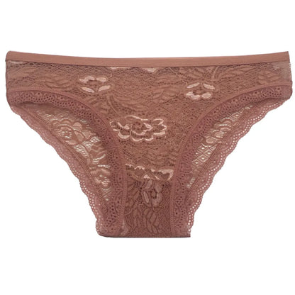5 PCS/Set Mesh Briefs Big Size M-XL Lace Hollow Out Panties Sexy Transparent Underwear Low Rise Panties Girls Intimates Lingerie