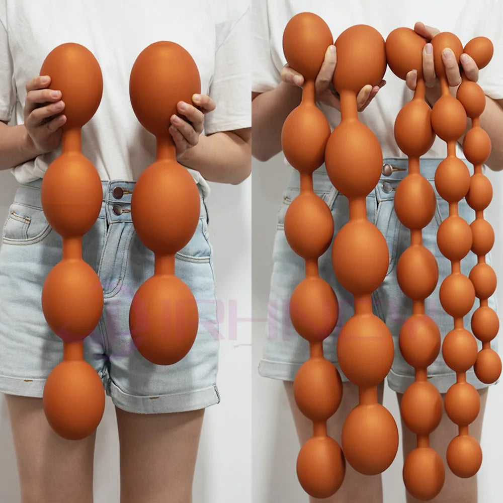 Extra-Long Soft Silicone Beaded Plug