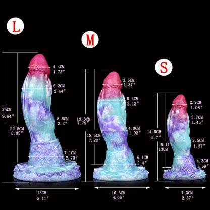 Ice Dragon Fantasy Silicone Dildo — 3 Sizes Suction Cup
