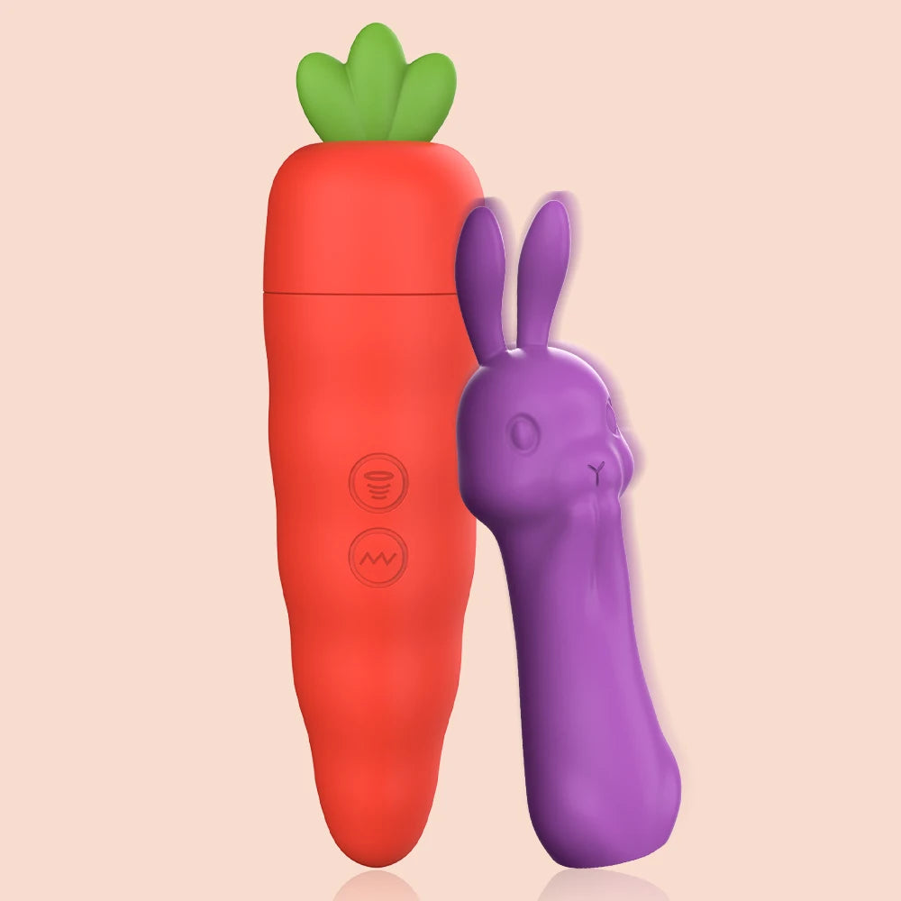 Carrot Rabbit Vibrator — Dual Suction and G-Spot