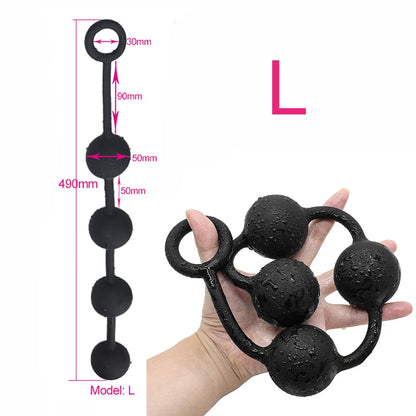 Huge 9 Ball Anal Plug Tail Sex Toys For Men Women Anal Dilator Soft Butt Plug with Tail Anal Beads Sex Party Erotic Toy Butplug