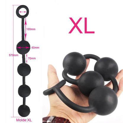 Huge 9 Ball Anal Plug Tail Sex Toys For Men Women Anal Dilator Soft Butt Plug with Tail Anal Beads Sex Party Erotic Toy Butplug