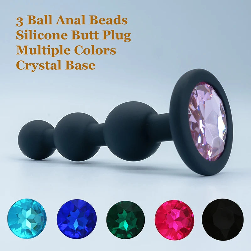 3-Ball Silicone Anal Trainer — Beginner 5 Colours