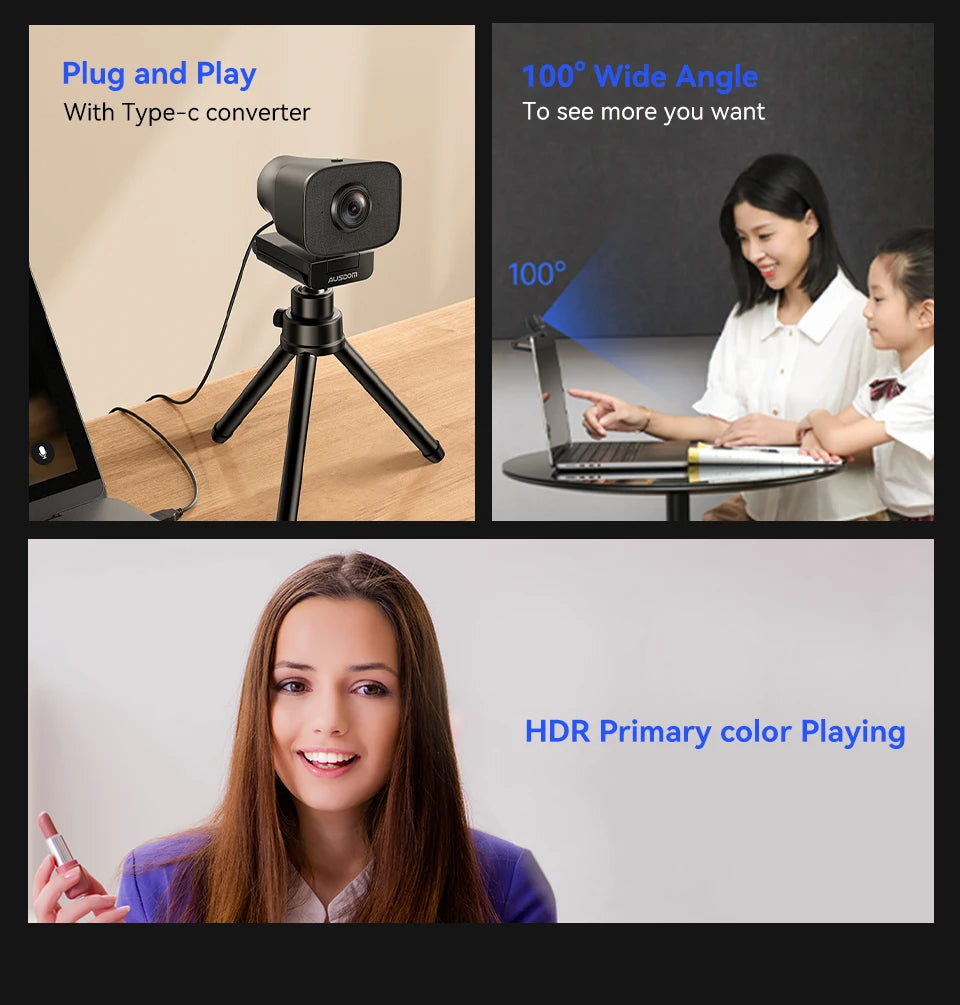 100° Lens Autofocus Webcam