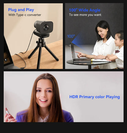 100° Lens Autofocus Webcam