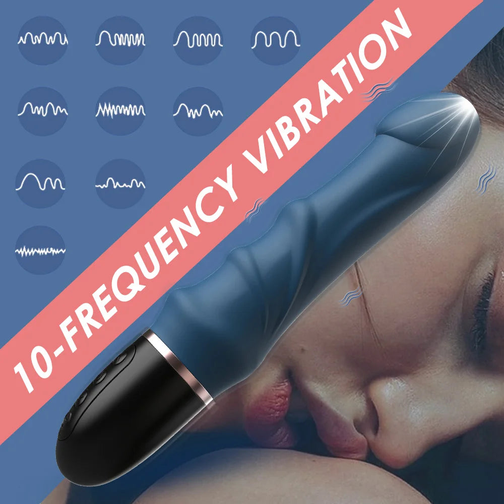 Powerful Silicone Thrusting Dildo Vibrator